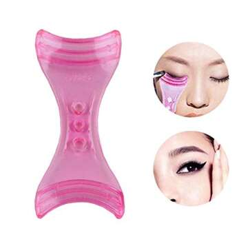 6Pcs Magic Plastic Makeup Tool Eyebrow Shaping Stencil Mascara Applicator Guard Upper Lower Mascara Guide Tool Eyelash Lash Comb (2 Sets, Pink and Blue)