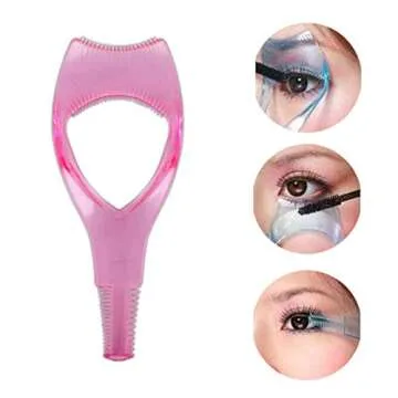 6Pcs Magic Plastic Makeup Tool Eyebrow Shaping Stencil Mascara Applicator Guard Upper Lower Mascara Guide Tool Eyelash Lash Comb (2 Sets, Pink and Blue)