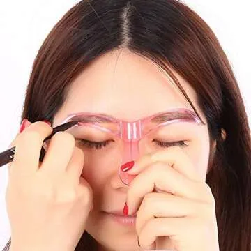 6Pcs Magic Plastic Makeup Tool Eyebrow Shaping Stencil Mascara Applicator Guard Upper Lower Mascara Guide Tool Eyelash Lash Comb (2 Sets, Pink and Blue)