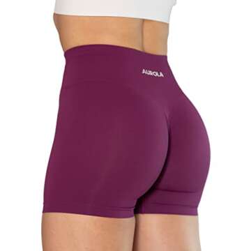 AUROLA Dream Collection Women Workout Shorts High Waist Gym Shorts, Scrunch Butt Seamless Athletic Shorts,Magenta,S
