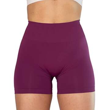 AUROLA Dream Collection Women Workout Shorts High Waist Gym Shorts, Scrunch Butt Seamless Athletic Shorts,Magenta,S