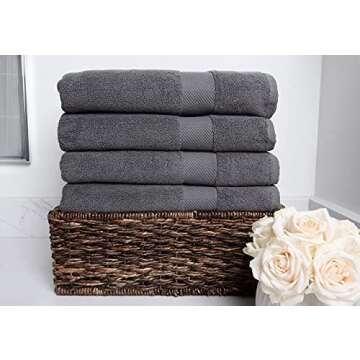 COTTON CRAFT Luxury Bath Towel Set - 4 Pack of 700 GSM