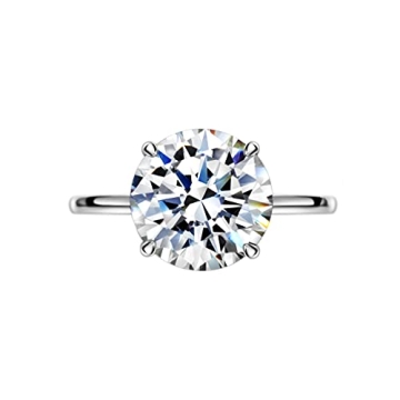 Exquisite 4ct Round Brilliant Cut CZ Engagement Ring in Sterling Silver