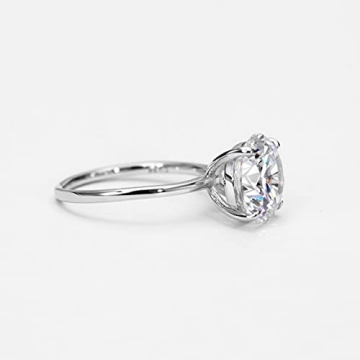 4ct Round Brilliant Cut CZ Engagement Ring Sterling Silver