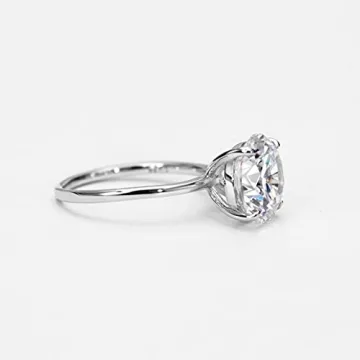 4ct Round Brilliant Cut CZ Engagement Ring Sterling Silver