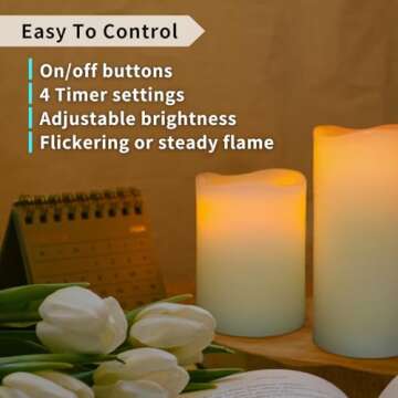 FURORA LIGHTING Ivory Real Wax Flameless Candles with Remote and Timer, 4 Pillars and 4 Votives Pack of 8, Flameless Flickering Candles for Home Décor, Battery Included