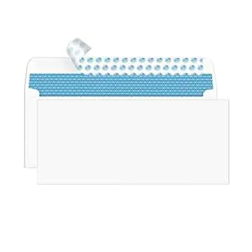 Aimoh 500#10 Security Self Seal Envelopes, Windowless, Premium Security Tint Pattern, Ultra Strong Quick Seal Closure, EnveGuard, Size 4-1/8 x 9-1/2", White, 24LB, 500 Count(34010)