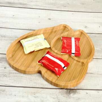 BinaryABC Heart Shaped Charcuterie Board Wood Serving Platters and Trays Side Dish Serving Trays,Mot...