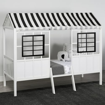 Little Seeds Rowan Valley Forest Loft Bed Twin Black White
