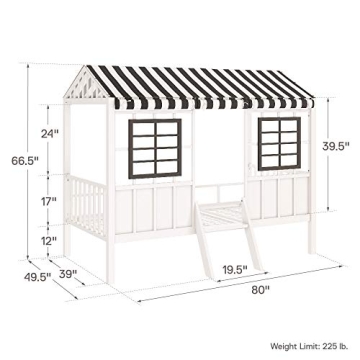 Little Seeds Rowan Valley Forest Loft Bed Twin Black White