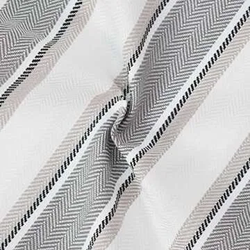 NATUS WEAVER 2 Piece Multi Color Stripe Lined Linen Burlap Square Throw Cushion Cover Sham Euro Pillowcase with Hidden Zipper 18" x 18 "