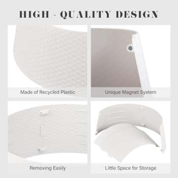 Tree Nest Christmas Tree Collar 26.8" D Round Christmas Tree Ring Skirt Base Cover Christmas Decorations for Xmas Tree Plastic Wicker(Large, White)