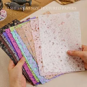 Diuhofart Scrapbook Paper Textured Paper Sheets, A5 Variety Colors Handmade Papers for Junk Journal ...