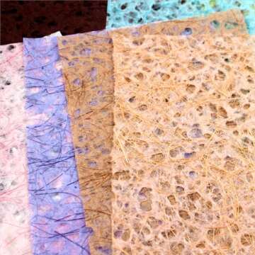 Diuhofart Scrapbook Paper Textured Paper Sheets, A5 Variety Colors Handmade Papers for Junk Journal Supplies, Collage, Scrapbooking, Art Journaling, Mixed Media, Card Making, DIY Craft