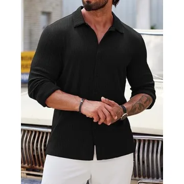 Stylish COOFANDY Men's Muscle Shirt for Fall Winter Wear