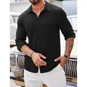 Stylish COOFANDY Men's Muscle Shirt for Fall Winter Wear