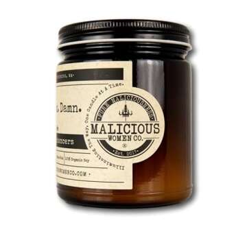 Malicious Women Candle Co - Shit. F*ck. Damn, Oakmoss & Amber Infused with Sentence Enhancers, All-Natural Soy Candle, 9 Fl Oz