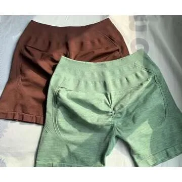 TRYTO Women's Soft High Waist Butt Lifting Shorts in Sage Green