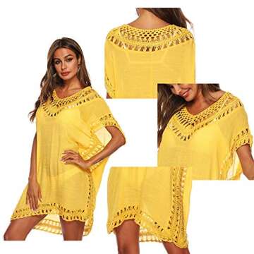 SIAEAMRG Swim Cover Up with Unique Crochet Design