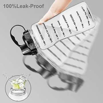 QuiFit BPA Free 64oz Water Bottle with Time Markers