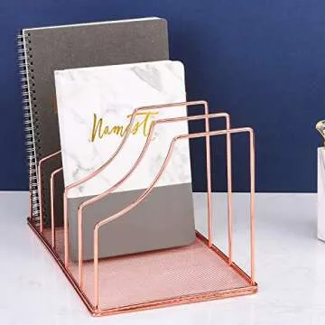Simmer Stone File Sorter in Elegant Rose Gold Style