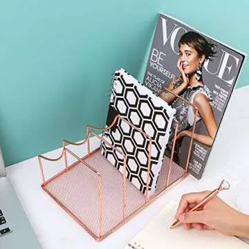 Simmer Stone File Sorter in Elegant Rose Gold Style