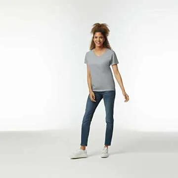 Gildan Women's V-Neck T-Shirt 2-Pack Cotton Comfort