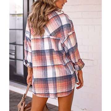 AUTOMET Women’s Cozy Fall Flannel Shacket in Stylish Colors