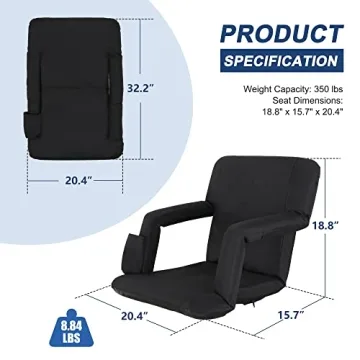 Nova Microdermabrasion Wide Stadium Seat with Back Support