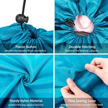 WOWLIVE Extra Large Nylon Laundry Bags for Travel Set