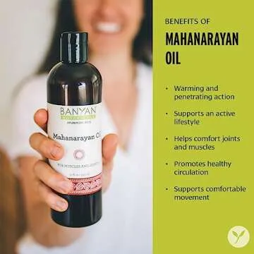 Banyan Botanicals Mahanarayan Oil – 99% Organic Ayurvedic Massage Oil – Soothes Sore Muscles, Supports Healthy and Comfortable Joints, Tendons & Muscles – 12oz. – Non GMO Sustainably Sourced Vegan