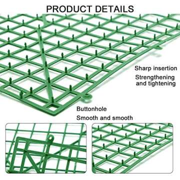 HONUTIGE 10 Pack Grid Plant Wall Frames, Plastic Frame for Flowers Wall Arches Backdrop DIY Decorative Fences Panel Wall Display for Artificial Flowers Plant Base