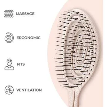 Ninabella Organic Detangling Hair Brush – Gentle for All Hair Types