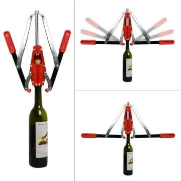 Double Lever Hand Corker – For Standard Wine, Belgian Beer, and Synthetic Plastic Corks, Wine Corker Tool with 20 Count Wine Corks (Red)