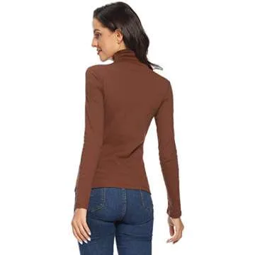 VIIOO Women's Long Sleeve Turtleneck Thermal T-Shirt