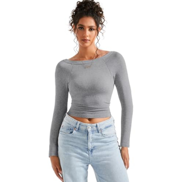 Shop SUUKSESS Women’s Seamless Ribbed Long Sleeve Top