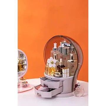 JFLLamp LED makeup organizer light up transparent makeup vanity box bathroom organizers cosmetic display cases jewelry organizer