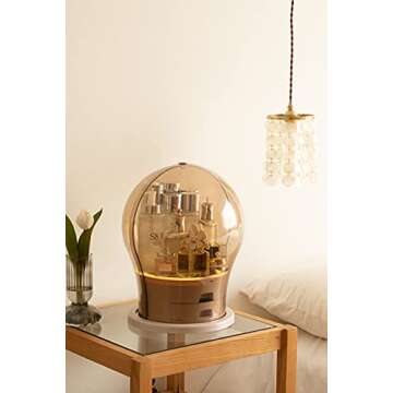 JFLLamp LED makeup organizer light up transparent makeup vanity box bathroom organizers cosmetic display cases jewelry organizer