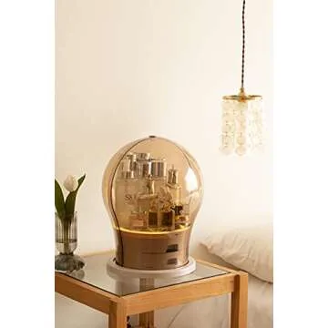 JFLLamp LED makeup organizer light up transparent makeup vanity box bathroom organizers cosmetic display cases jewelry organizer