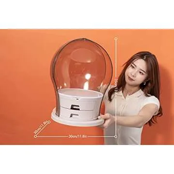 JFLLamp LED makeup organizer light up transparent makeup vanity box bathroom organizers cosmetic display cases jewelry organizer
