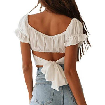 LYANER Women's Ruffle Crop Top - Elegant and Chic Design