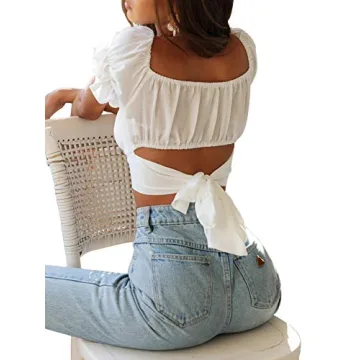 LYANER Women's Ruffle Crop Top - Elegant and Chic Design