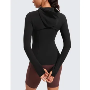 CRZ YOGA Butterluxe Women's Hooded Athletic Jacket - Black