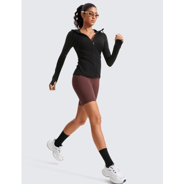 CRZ YOGA Butterluxe Women's Hooded Athletic Jacket - Black