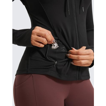 CRZ YOGA Butterluxe Women's Hooded Athletic Jacket - Black
