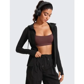 CRZ YOGA Butterluxe Women's Hooded Athletic Jacket - Black