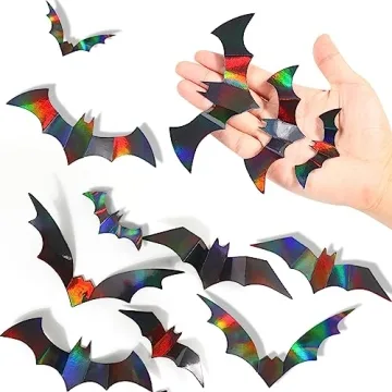 CCINEE 144Pcs Halloween Bat Wall Decor for Spooky Parties