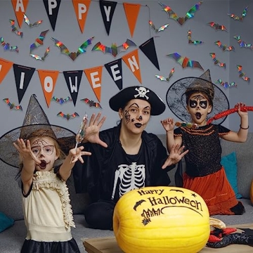 CCINEE 144Pcs Halloween Bat Wall Decor for Spooky Parties