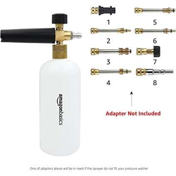 Amazon Basics Foam Cannon with 1/4-Inch Quick Connector for Pressure Washer, 33-Ounce (1 Liter)