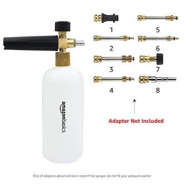 Amazon Basics Foam Cannon with 1/4-Inch Quick Connector for Pressure Washer, 33-Ounce (1 Liter)